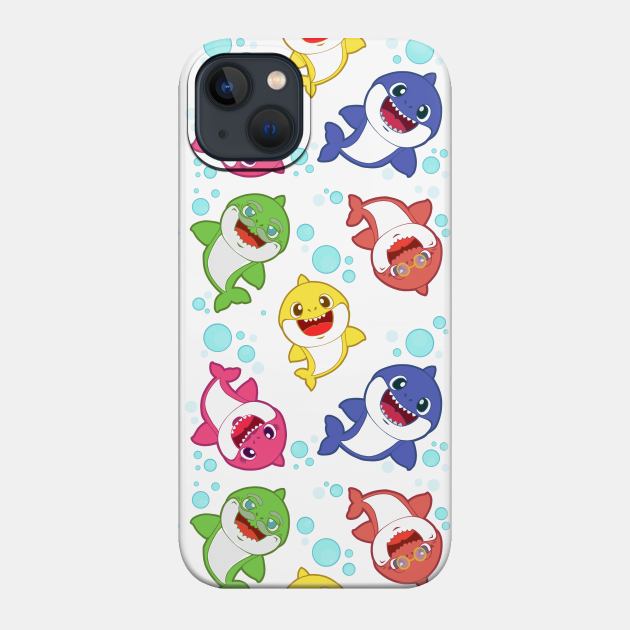 Baby Shark Family - White Bg Version - Baby Shark - Phone Case