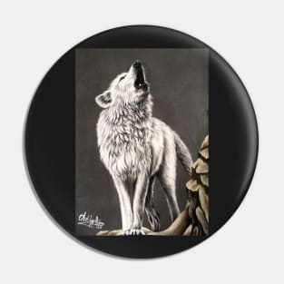 Howling Arctic Wolf Pin