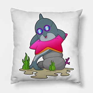 Dolphin with Glasses Pillow