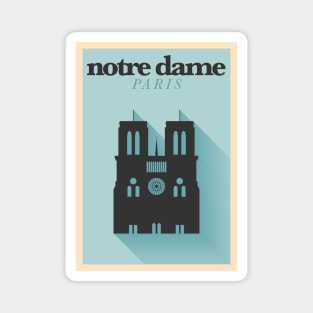 Notre Dame Paris Poster Design Magnet