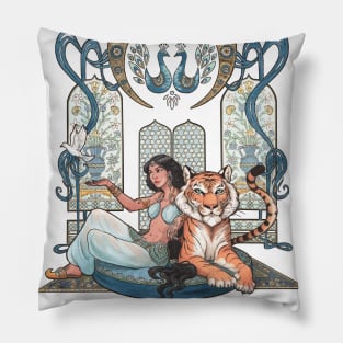 Mili Fay’s Every Girl Is A Princess: Aladdin — Jasmine and Rajah Pillow