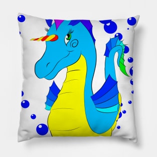 Sea horse unicorn. Mermaids love them :) Pillow