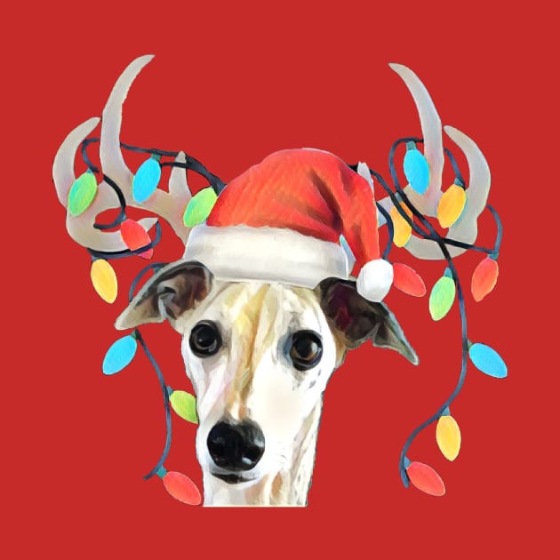 Happy Holidays Reindeer Hound Dog by RTDesigns