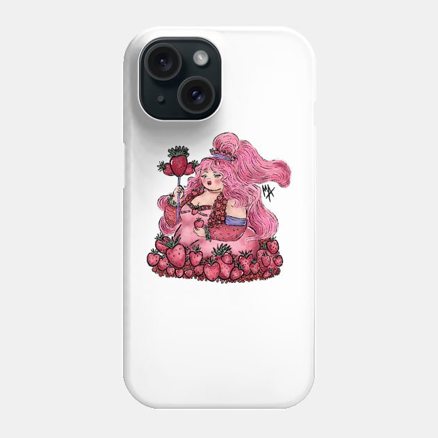 Strawberry Queen (design available with background and quote too) Phone Case by The Mindful Maestra