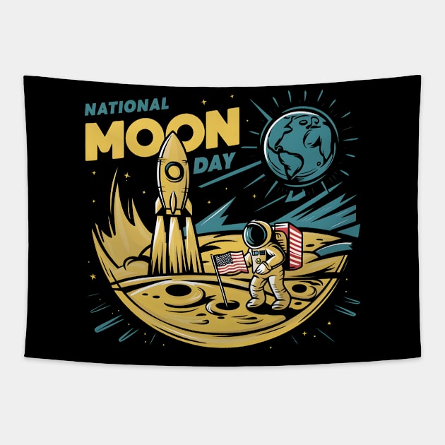 National Moon Day Tapestry by SimpliPrinter