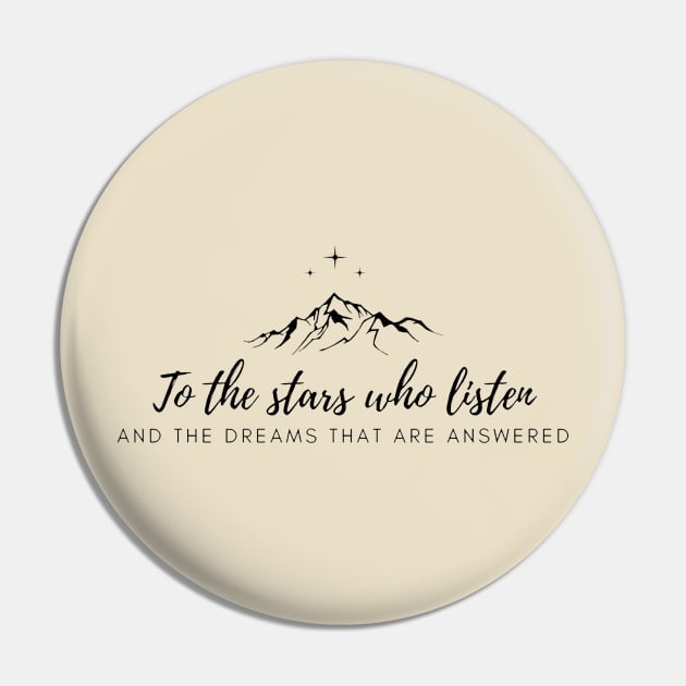 To the Stars Who Listen Minimalist Pin by melvininvi