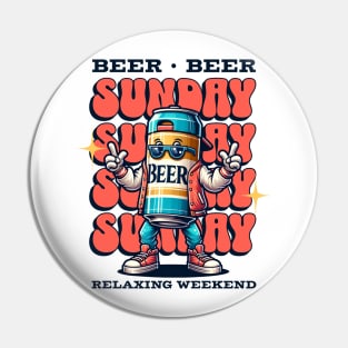 Sunday Beer "sunday Funday: Heckin' Legendary" Funny Pin