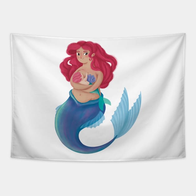 Mermaid Mama Tapestry by Emma Wiklund Art