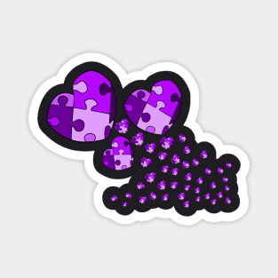 Purple Confetti Hearts Magnet