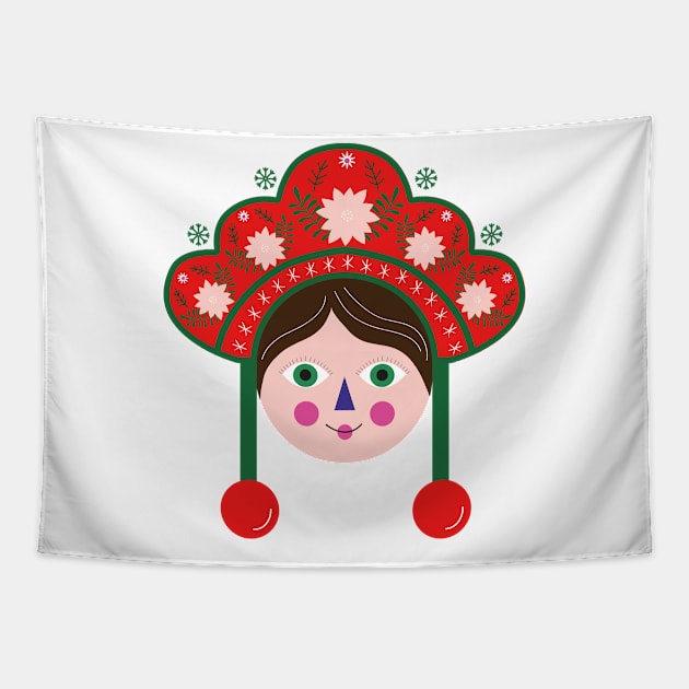 Merry Christmas cute avatar Tapestry by sugarcloudlb-studio