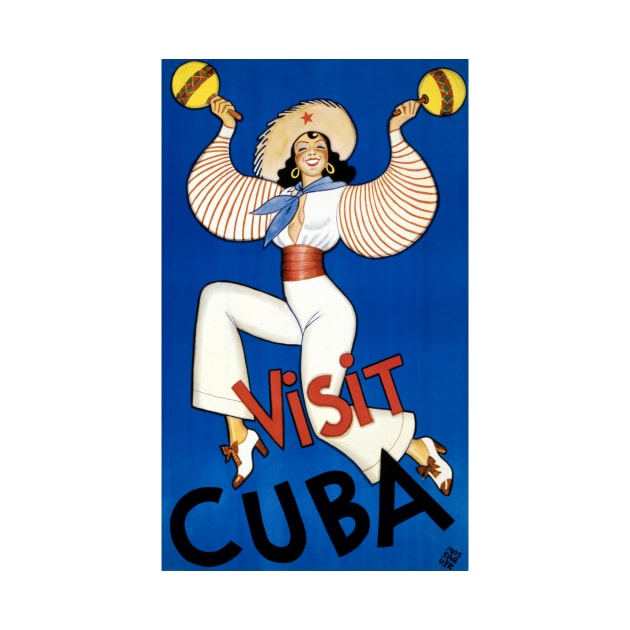 Vintage Travel Poster Visit Cuba by vintagetreasure