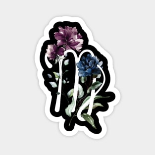 Modern floral zodiac star sign virgo Magnet