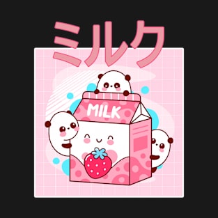 Japanese Aesthetics Kawaii Strawberry Milk Shake T-Shirt