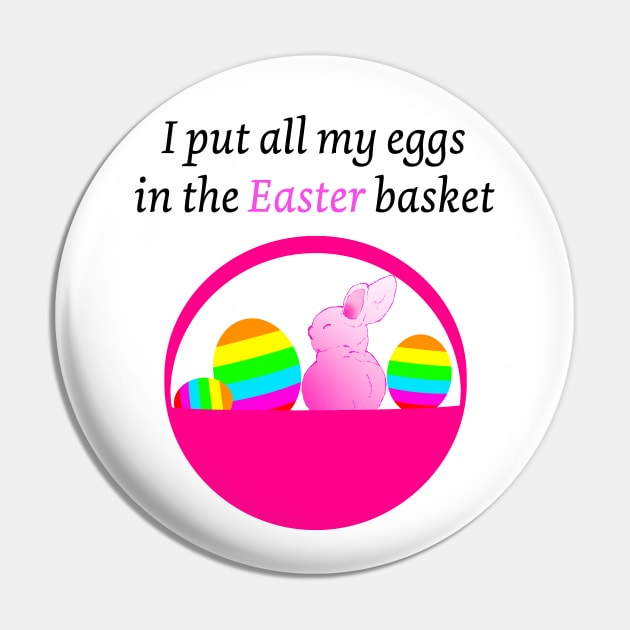 Funny Easter Egg and Easter Basket Wordplay Pin by Artstastic