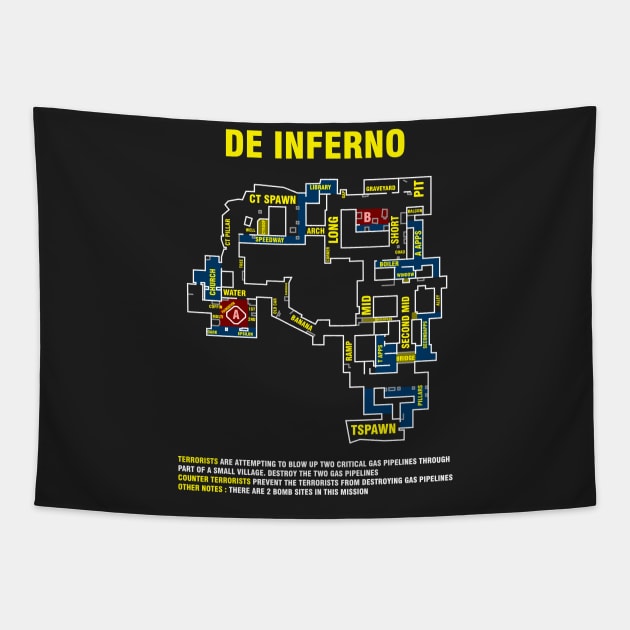 T-Shirt Csgo Inferno map Tapestry by mrcatguys