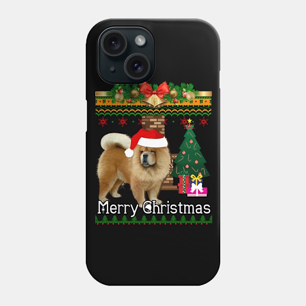 Ugly Christmas Sweater CHOW CHOWS Phone Case by LaurieAndrew