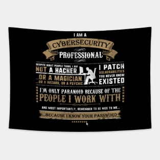 I Am A Cybersecurity Professional Funny Job Tapestry