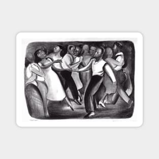 Harlem Street Dance New York City by Elizabeth Olds 1935-1943 Magnet