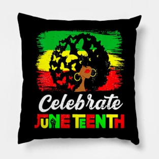 Juneteenth Afro Woman Black Queen African American Melanin Pillow