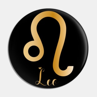 Leo Zodiac Sign golden Pin