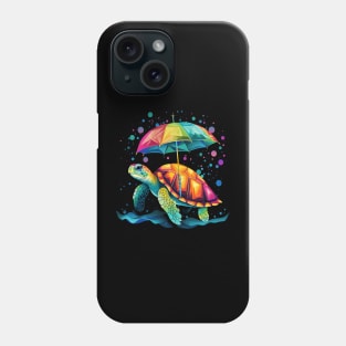 Sea Turtle Rainy Day With Umbrella Phone Case