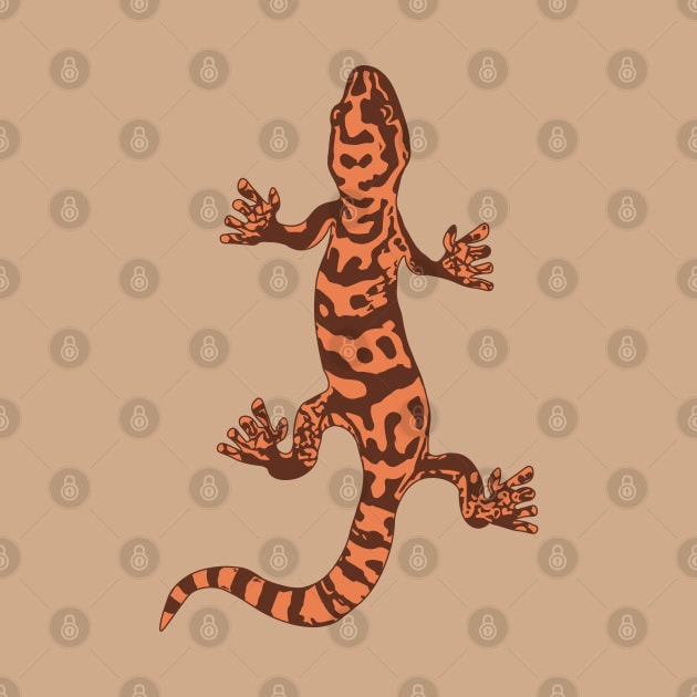 Desert Banded Gecko Linocut Style by Spatium Natura