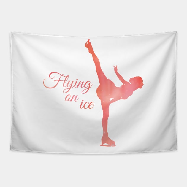 Figure skating - Ice skating girl - pink arabesque pose - ice skater Tapestry by Vane22april