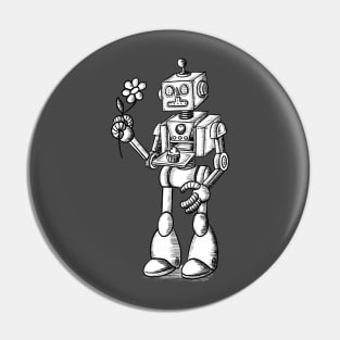 Retro robot drawing Pin