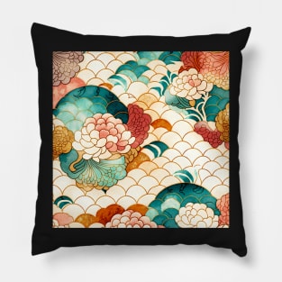 Floral asian scale pattern Pillow