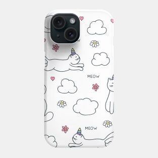 Cute Cat Lover Gift Unicorn Cat Face Phone Case