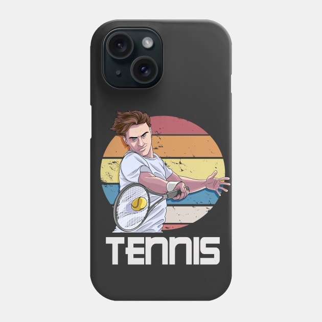 Tennis Player Racket Ball Tennis Coach Vintage Phone Case by Noseking