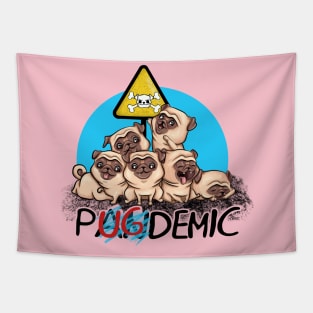 pugdemics pug pandemic dog cute and funny Tapestry