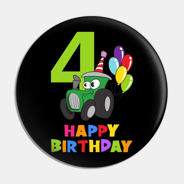 4th Birthday Party 4 Year Old Four Years Pin by KidsBirthdayPartyShirts