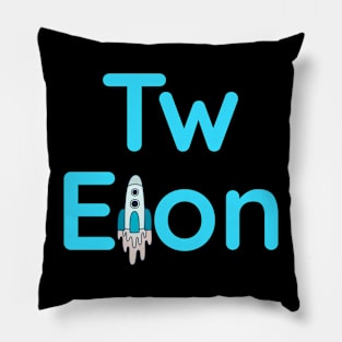 Elon Twitter rocket tee. Pillow