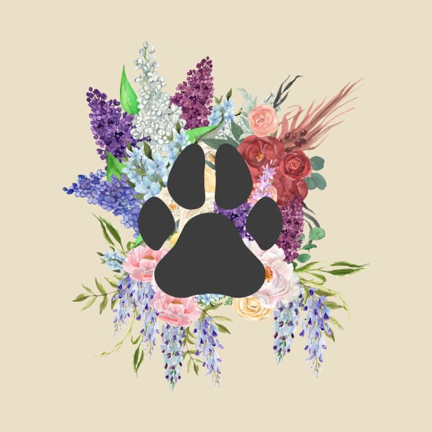 Dog Paws and Flowers by Rainy Afternoon