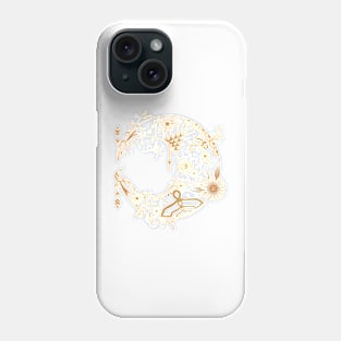 Moon Floral Design Motif [Gold] Phone Case