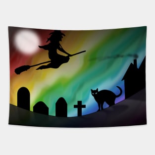 Rainbow Halloween Tapestry