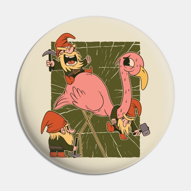 The Great Flamingo Hunt Pin by Cosmo Gazoo