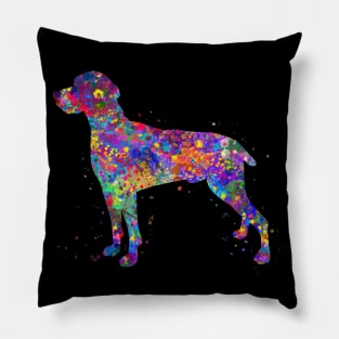 weimaraner dog watercolor Pillow