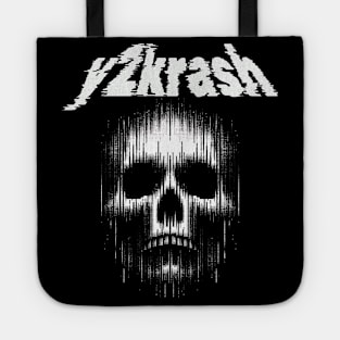 Y2K Flashback: Glitch Creepy Skull Tote