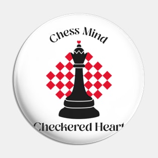 Chess Mind, Checkered Heart Chess Pin