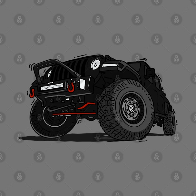 Black Jeep Illustration by 4x4 Sketch