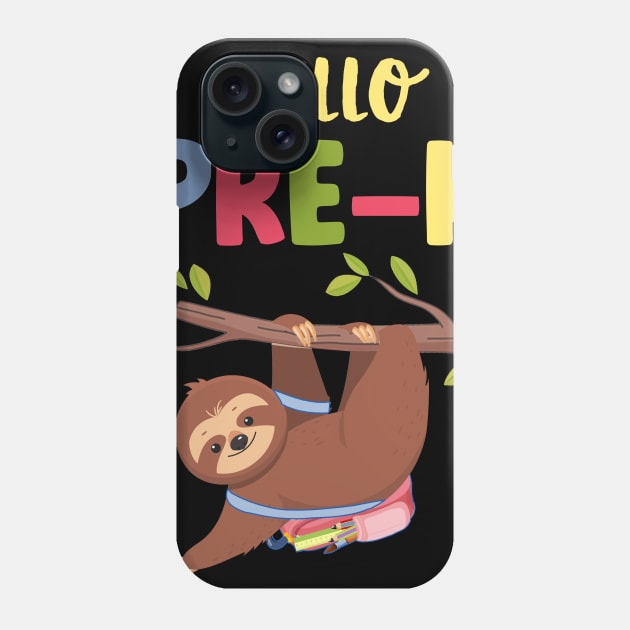 Funny Hello Pre-K Gift Back To School Sloth Shirt Phone Case by Elliottda