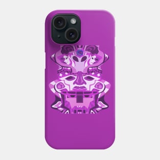 deep alien olmec totem head in purple mandala ecopop Phone Case