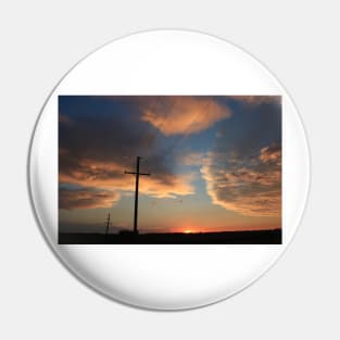 Power Line Sunset Pin