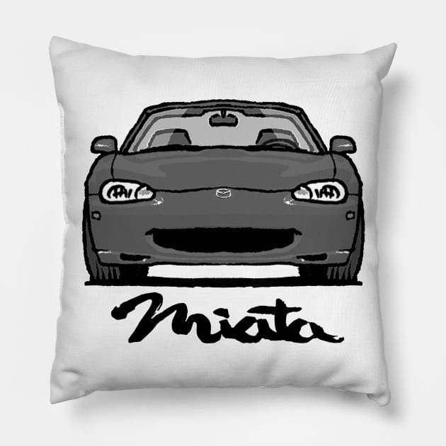 MX5 Miata NB1 Grey Pillow by Woreth