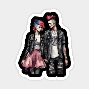 Romantic Punk Couple Magnet