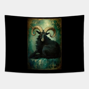 Aries the Ram Zodiac Illustration Tapestry