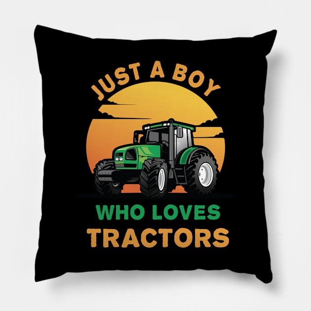 Farm Vehicle Country Life Boy who loves tractors Truck Boy Pillow by Imou designs