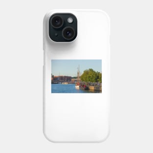 Museum ships on the Untertrave in the evening light, Lübeck, Schleswig-Holstein, Germany, Europe Phone Case